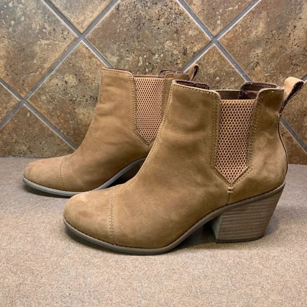 Toms Brown Suede Ankle Boots Size 9 Womens
